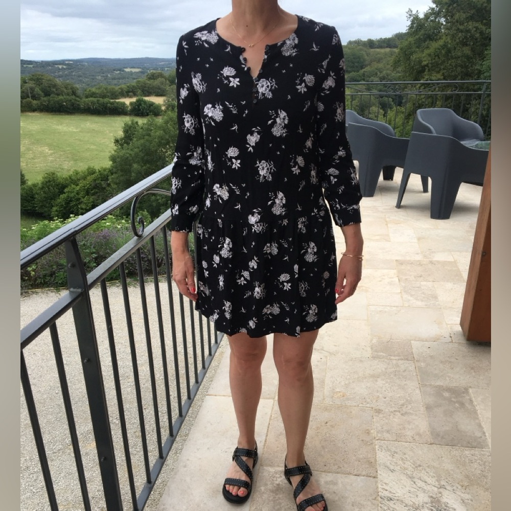Floral Black Dress
